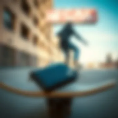 Urban Vibes: Lurking Class Wallet in Action Lurking Class wallet in an urban skateboarding environment