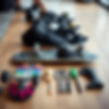 Skateboarding gear laid out for comparison