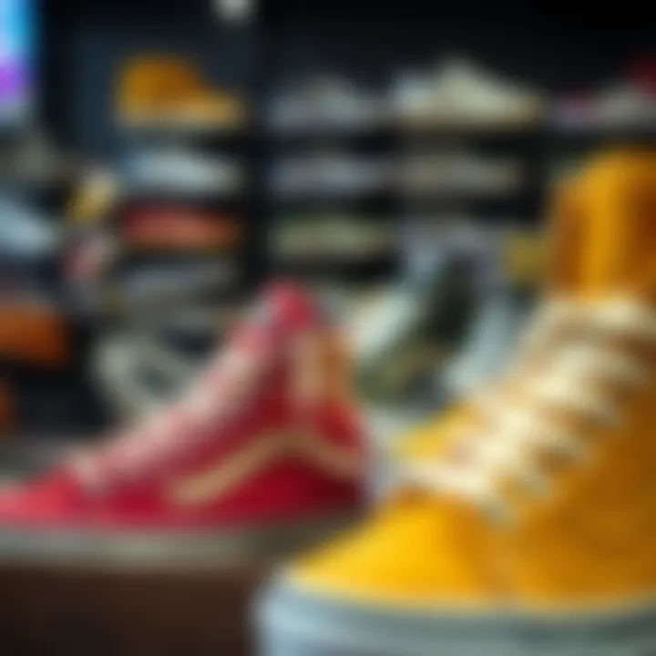 High-Top Vans Showcase Stylish high-top Vans on display