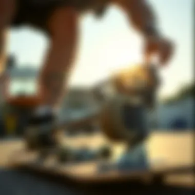 Essential Maintenance Techniques for Skateboard Trucks Skateboarder demonstrating proper truck maintenance techniques