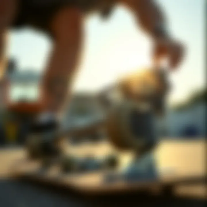 Essential Maintenance Techniques for Skateboard Trucks Skateboarder demonstrating proper truck maintenance techniques