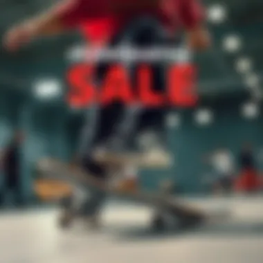 Sale banner with skateboarding theme