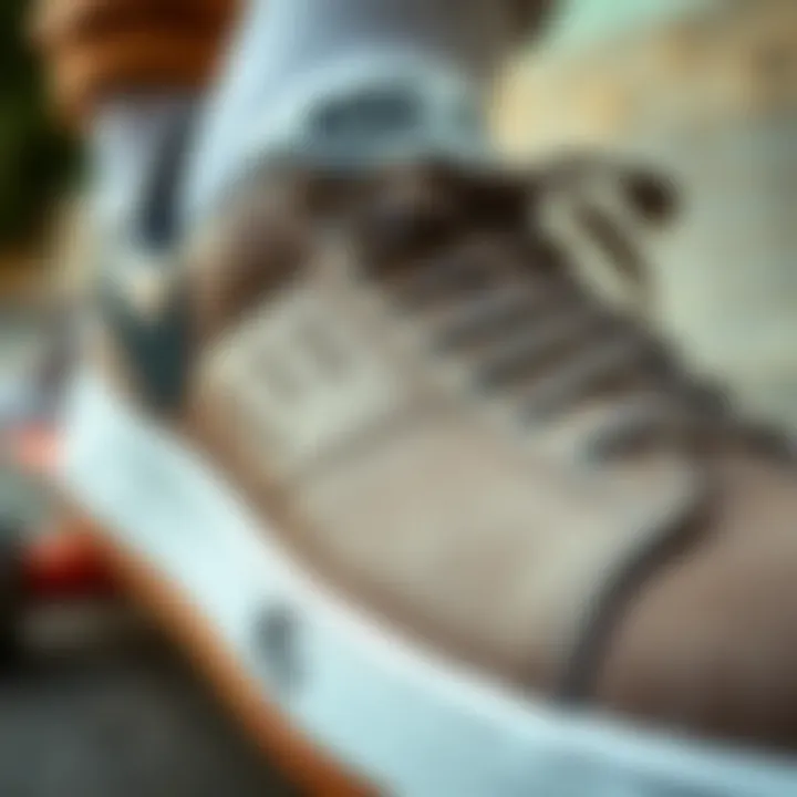 Close-up of Nike shoe features