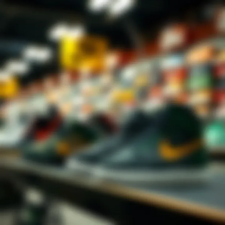 Nike skateboard shoes on display