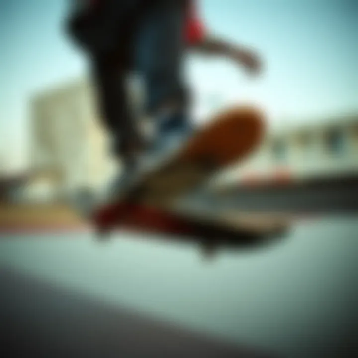 Skateboarder performing a trick