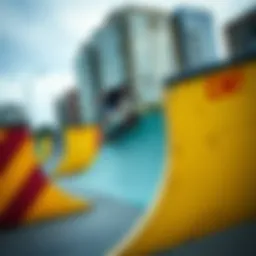 A skateboarder navigating through an urban obstacle course