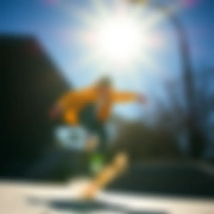 Neff Jacket in Action Skateboarder wearing a Neff jacket during a trick