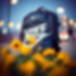 A detailed view of a Nike backpack showcasing its design and material quality.