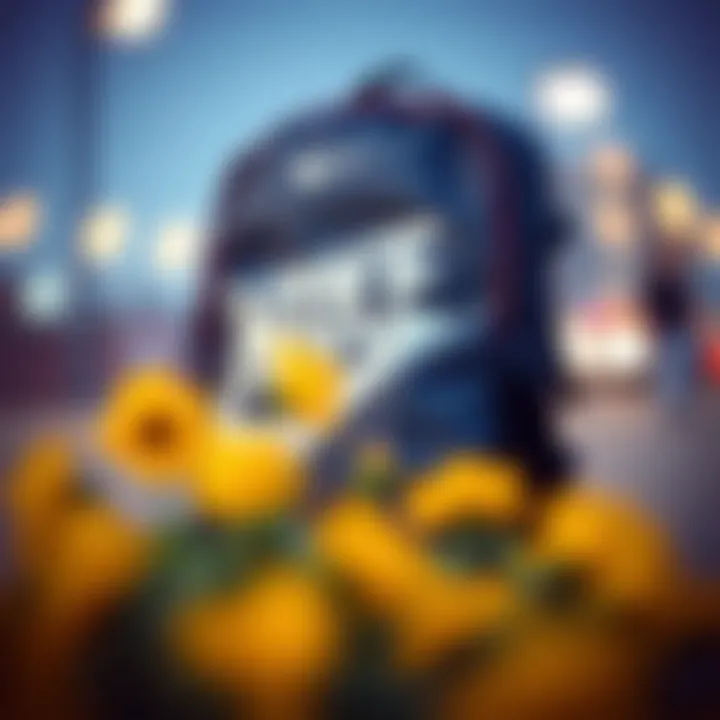 A detailed view of a Nike backpack showcasing its design and material quality.