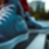 A close-up of Nike high tops showcasing their unique design elements