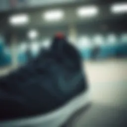 Close-up of Nike Mid Black showcasing unique design features