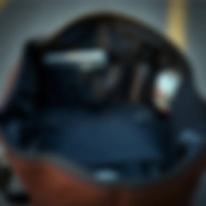 Interior Organization of the Nike Satchel Bag Interior view of the Nike Satchel Bag displaying its organization features