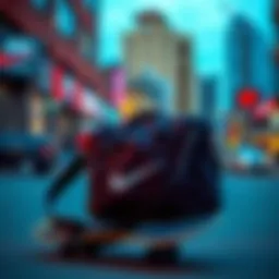 Stylish Nike Satchel Bag showcased against a vibrant urban backdrop