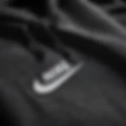 Close-up view of the fabric texture of the Nike Sportswear Essential Hoodie