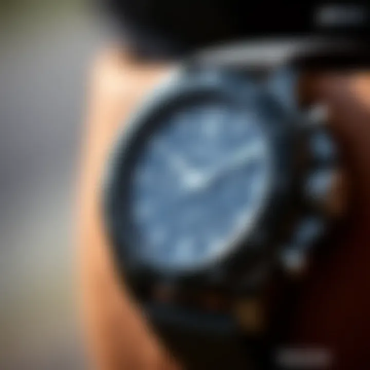 Detailed View of Nixon Sentry Chrono Black Features Close-up of the Nixon Sentry Chrono Black showcasing its features