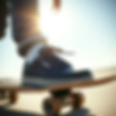 O'Neill Shoes in Action on the Skateboard High-performance O'Neill shoes on a skateboard