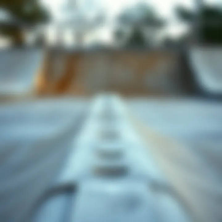 Worn Concrete Skate Ramp Displaying Durability Concrete skate ramp showing wear and tear