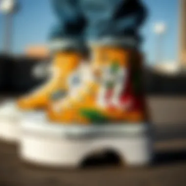 Personalized Converse platform shoe with unique designs and colors