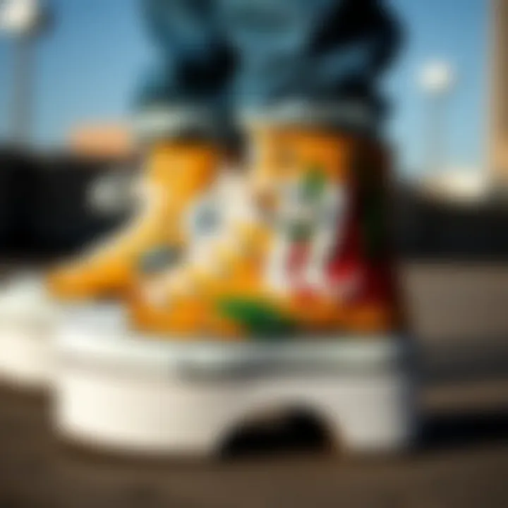 Personalized Converse platform shoe with unique designs and colors