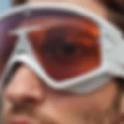 Close-up view of Pit Viper White Out sunglasses showcasing their unique frame design and color