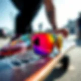 Vibrant Pit Viper sunglasses showcased on a skateboard deck