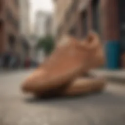 Puma Suede Gum skate shoes on a skateboard
