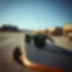 Close-up of Ray-Ban Justin Matte Black sunglasses on a skateboard