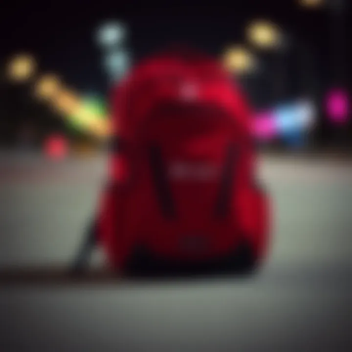 Showcasing the vibrant red color and sleek design of the Champion Backpack