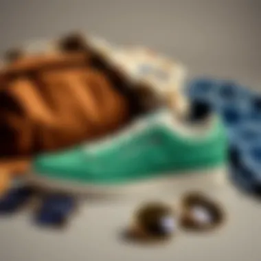 Reebok Club C 85 Vintage Green with Fashion Accessories A stylish arrangement of the Reebok Club C 85 Vintage Green with fashion accessories emphasizing its cultural significance.