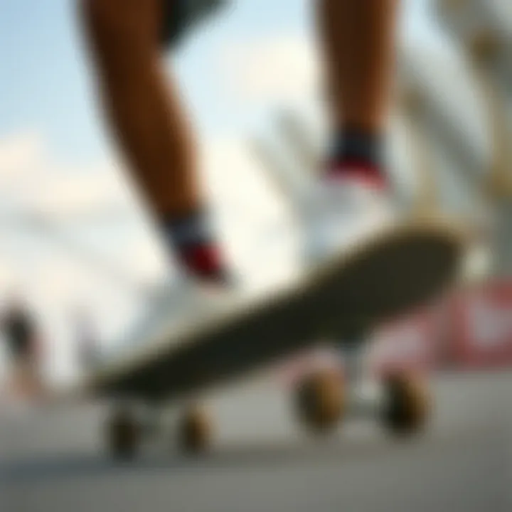 Performance demonstration of the Reebok Club C Double Vintage on a skateboard