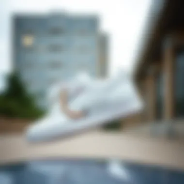 Unique Design Elements of Reebok Off White Club C 85 Vintage Side profile highlighting the unique design elements and colorway of the sneakers