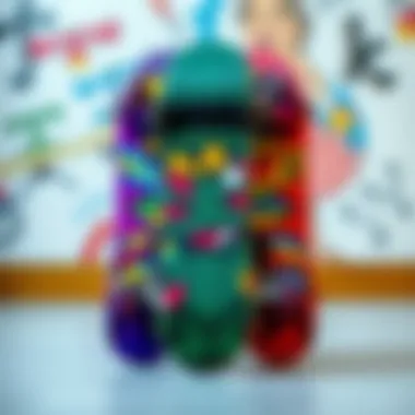 Vibrant Customization of Skateboard Decks Customized skateboard deck design with vibrant graphics