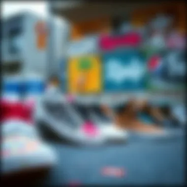 Cultural Significance of Ripndip Shoes A collection of Ripndip shoes displayed in an urban setting, representing their cultural significance.