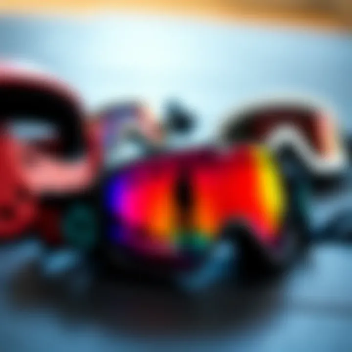 Roxy Goggles Alongside Essential Skate Gear Roxy goggles displayed with skate gear