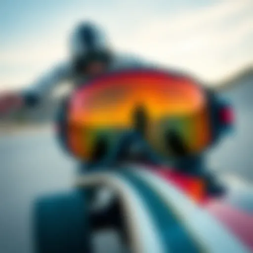 Stylish Roxy goggles on a skateboard