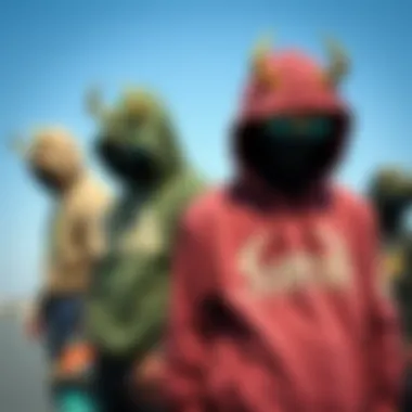 Diverse Styles of Scorpion Hoodies in Skate Culture A group of skateboarders showcasing different styles of scorpion hoodies