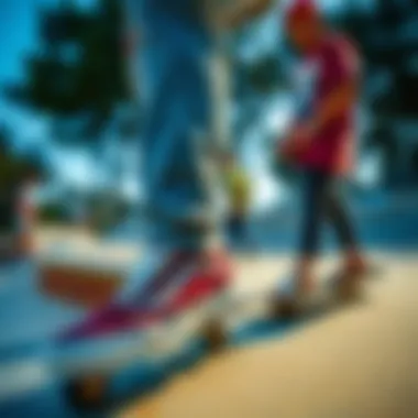 The Skateboarding Community Embracing Simpson Vans A skate park scene highlighting the community of skateboarders in Simpson Vans.