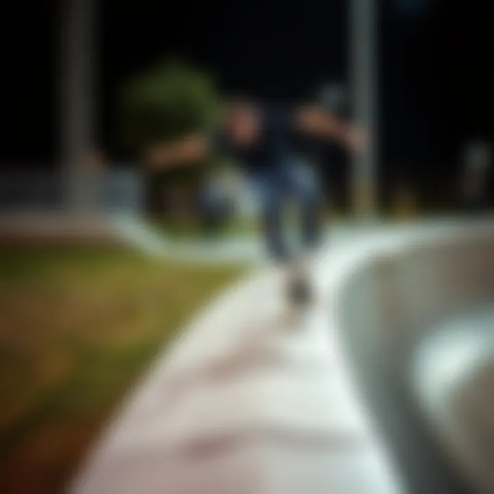 Skateboarding Trick on Rail A skateboarder performing a trick on a well-maintained rail, showcasing skill and technique