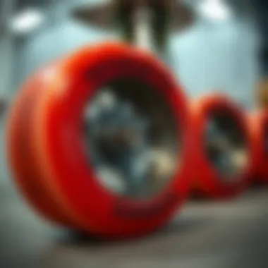 Testing Durometer of Skateboard Wheels Close-up of skateboard wheel durometer testing