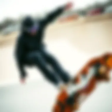 Performance Enhancement with Electric Goggles Skateboarder using electric goggles during a trick