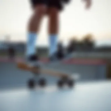 Skateboarding Performance with Nike Crew Socks Skateboarder wearing Nike crew socks on ramp