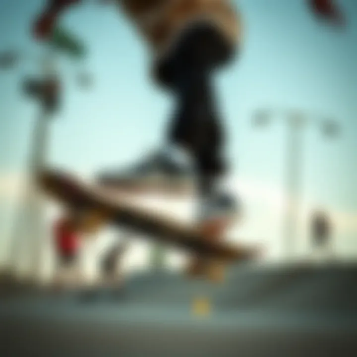 Skateboarder performing tricks wearing DC Shoes