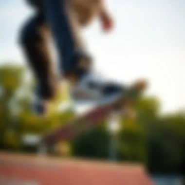 The Performance of Vans in Skateboarding Skateboarder performing tricks while wearing Vans footwear