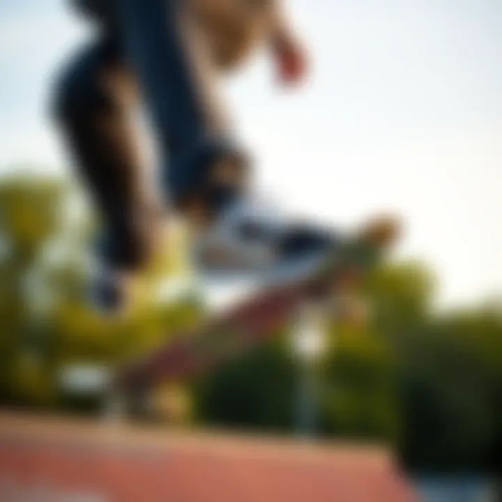 The Performance of Vans in Skateboarding Skateboarder performing tricks while wearing Vans footwear