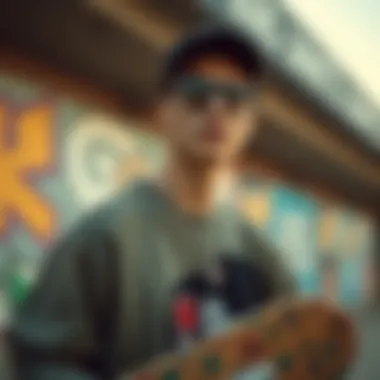 Blending Skate Culture and Streetwear Skateboarder wearing Vans Old Skool and Golf Wang gear