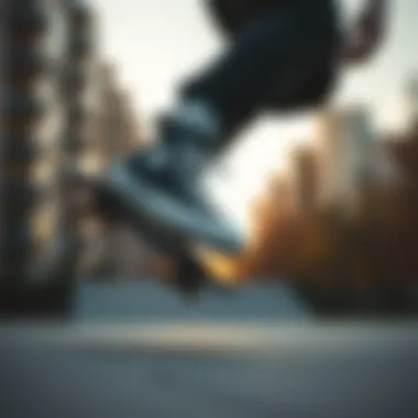 Tricks and Performance in Converse Lift Skateboarder performing tricks in Converse Lift sneakers