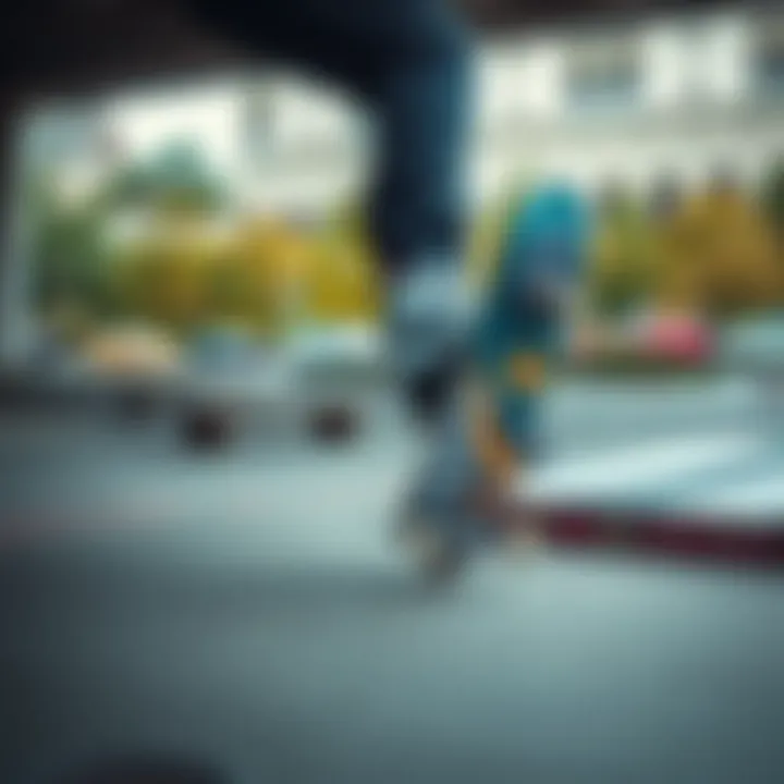 Skater performing a trick using Destructo trucks in an urban setting