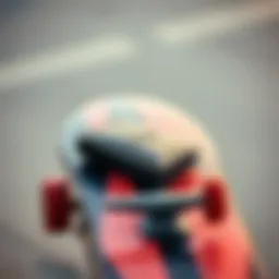 A stylish skater wallet displayed on a skateboard.