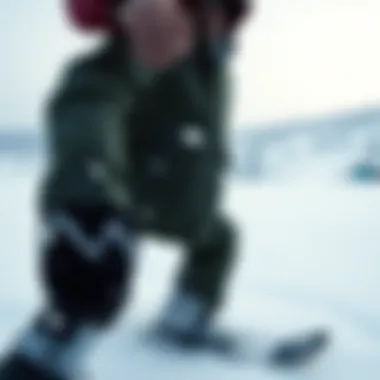 Advanced Features in Action Demonstration of snow jacket features in a snowy landscape