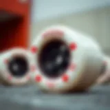 Close-up view of Spitfire Formula Four wheels showcasing unique design